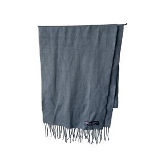 100% Cashmere Grey Fringe Winter Scarf Made in Scotland
